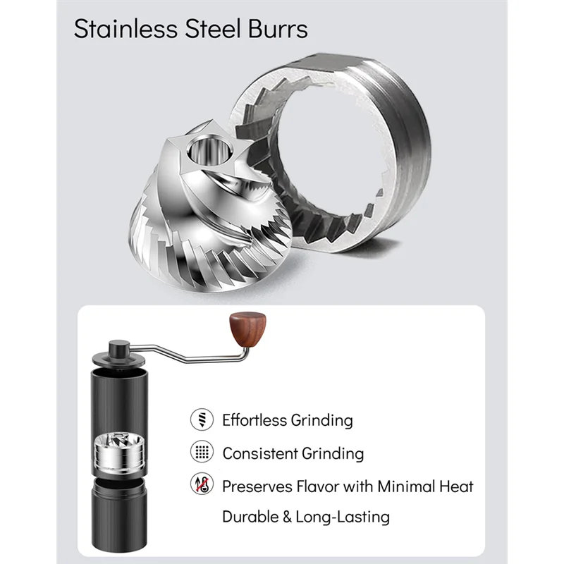 A05G-Camping For Office Traveling Manual Coffee Grinder,With CNC Stainless Steel Conical Burr And Adjustable Coarseness Gift