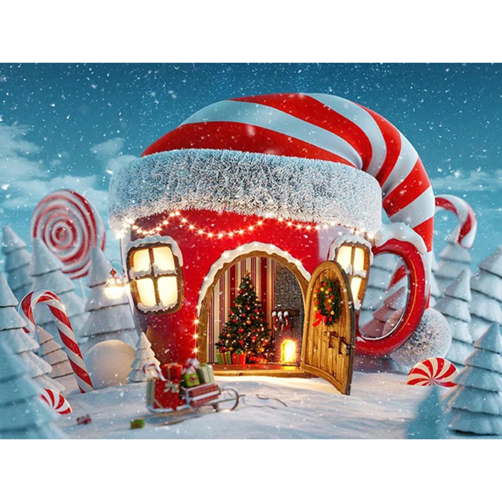 Diamond Painting Christmas Village Houses New 2022 Diamond Embroidery Landscape Art Picture Rhinestones Home Decoration