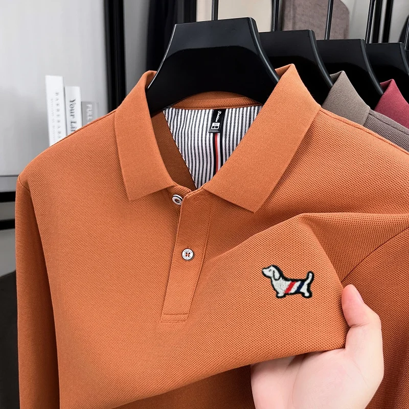 Herbst Neuheit: Koreanische Edition Hundemotiv-Poloshirt, Bequemes Langarm-Shirt, Modische Herrenbekleidung, Marken-T-Shirt aus Reiner Baumwolle, Bestseller – Detail 12
