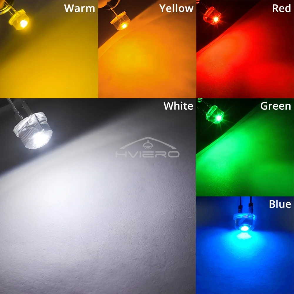 LED 슈퍼 브라이트 다이오드 LED 전원 전구, 조명 장식, 분위기 네온, 화이트, 레드, 옐로우, 블루, 그린, 램프 비드, 50 개, 8mm