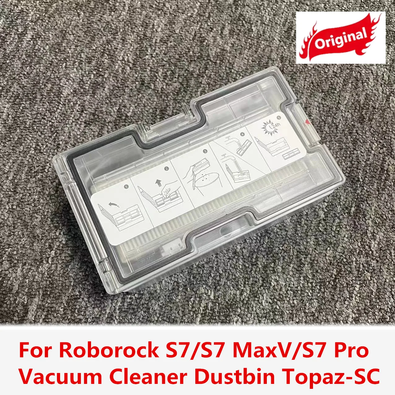 

Original Roborock S7 Max Ultra Dust Box Accessories for Roborock S7/S7 MaxV/S7 Pro Vacuum Cleaner Dustbin Topaz-SC Spare Parts