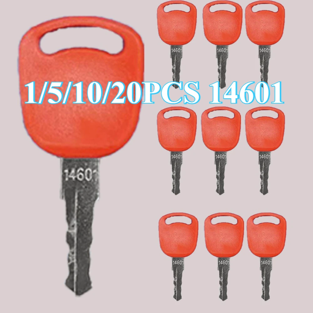 1/5/10/20PCS Red 14601 Ignition Key Excavator Tractor 82003267 82030143 Heavy Equipment Starter Key