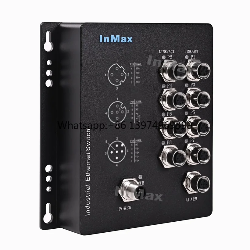 InMax 8x10/100Mbps M12 Ports Waterproof M12 Railway Ethernet Switch Car Networking Switches Industrial Ethernet Switch