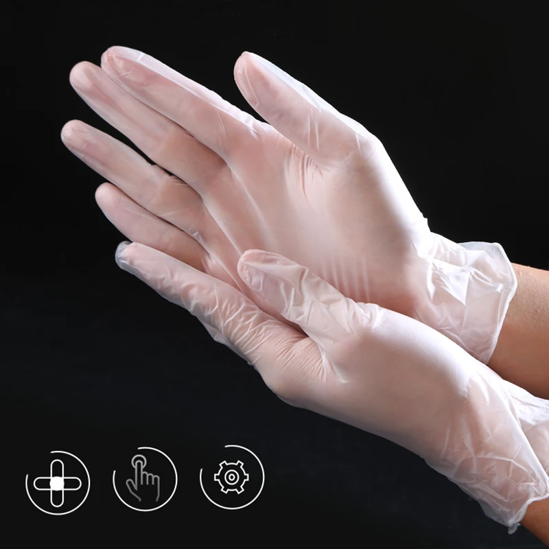 Disposable Vinyl Examination Gloves PVC Home Cleaning Dishwashing Kitchen Work Latex Free Protective Gloves Small Large 100 50