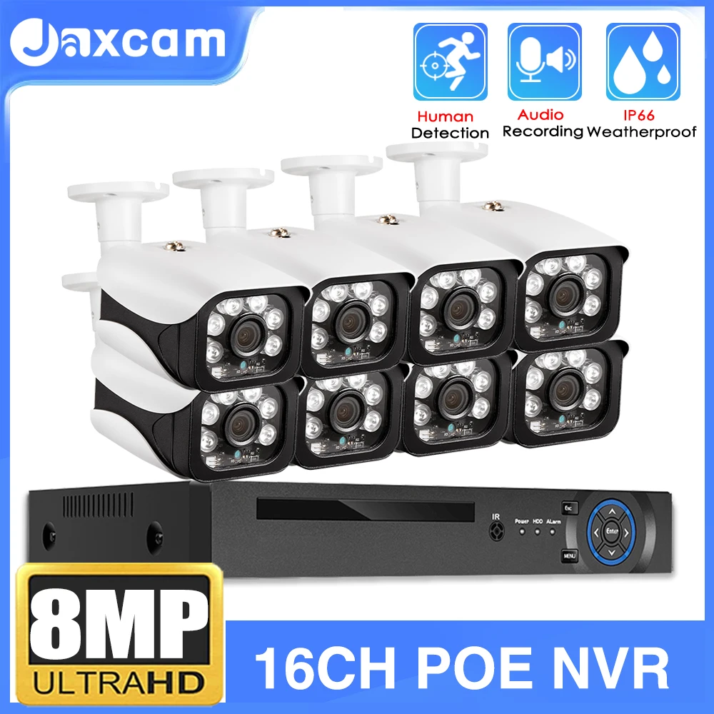 

Камера Видеонаблюдения POE NVR, 16 каналов, 4K, 8 Мп, водонепроницаемая Ip-камера для дома и улицы, Ai Audio, Poe, Xmeye, Nvr