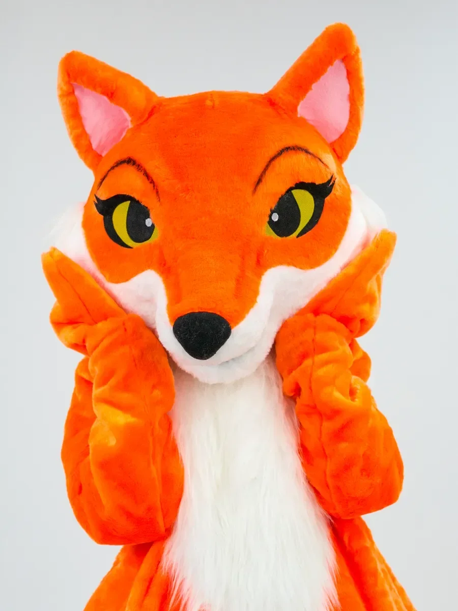 

Orange Sister Fox Mascot Costume Sexy Animal Cosplay Walking Suits Halloween Christmas Fancy Party Props Accessories
