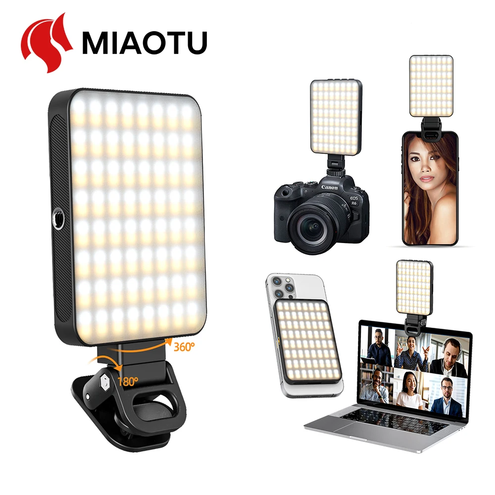 

MIAOTU Magnetic Portable LED Selfie Light for iPhone iPad Mobile Phone Laptop Clip Ring Flash Fill Light Photo Video Photography