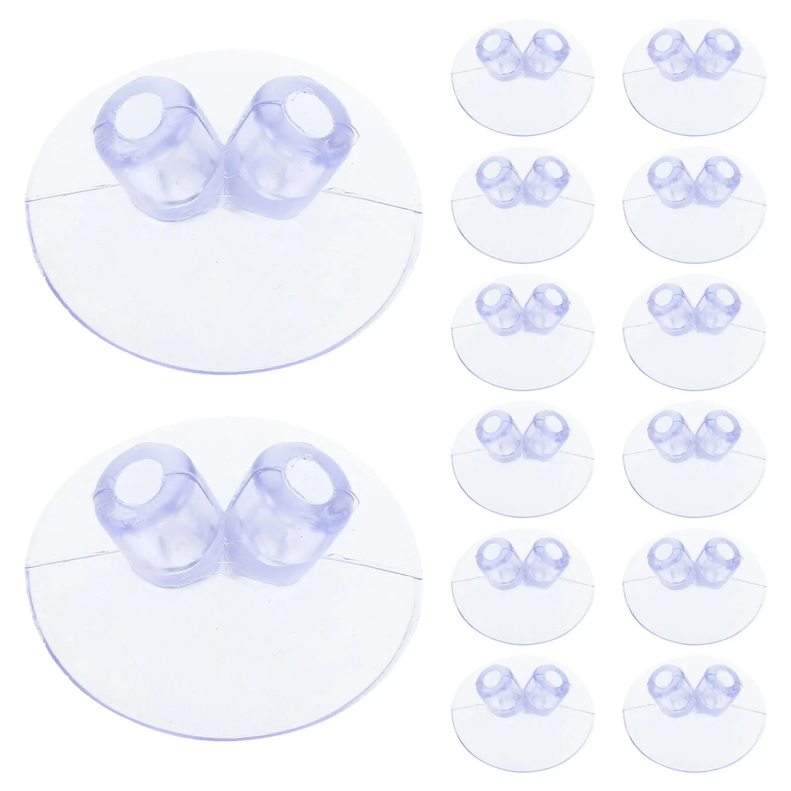 20Pcs Car Flag Suction Cup Pole Holder Transparent Double Hole Mount Heavy Duty Car Truck Rv Window Flagpole Bracket