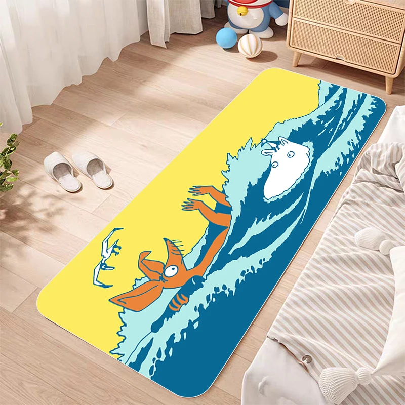 Cute Cartoon Moomin Door Mat Entrance Non-slip Doormat Washable Kitchen Carpet Living Room Hallway Rugs Bathroom Bath Door Mats