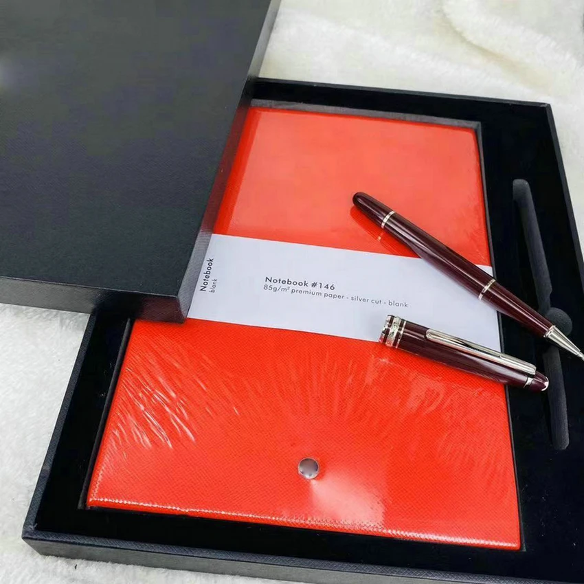 High Quality Luxury Notebook MB Classic Black Texture Leather Cover & Quality Paper Chapters Unique Design Written with Pen