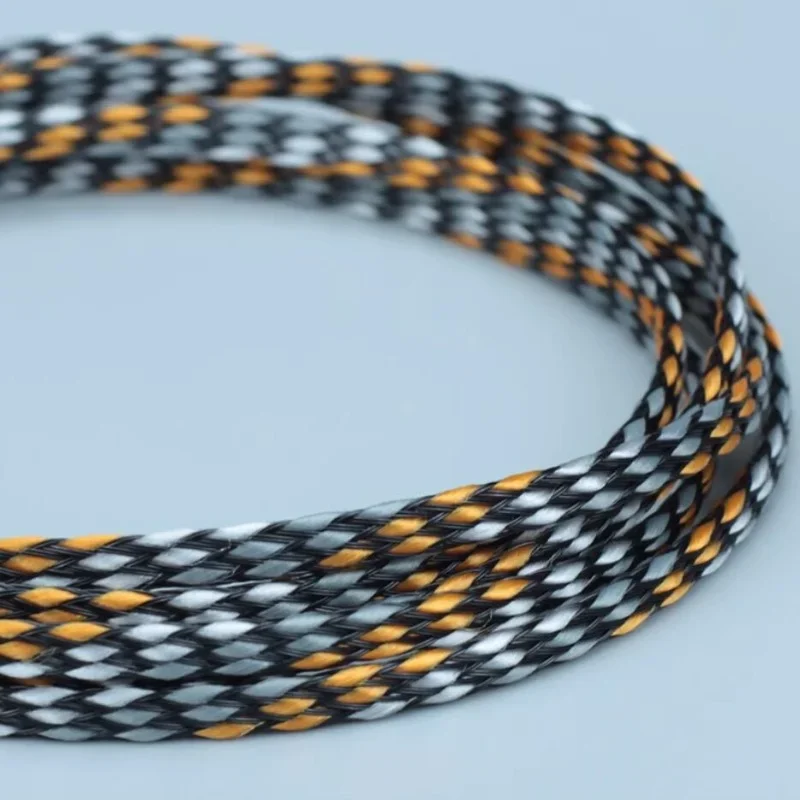 Cable Sleeve Orange White Cable Sleeves 8mm Expandable Sprira Wrapping Wire Braid Sleeving PP Cotton Yarn PET Cable Protection
