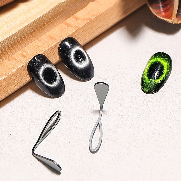 ชุดแม่เหล็กตาแมว 3 มิติ แบบกลวง 1/2 ชิ้น สำหรับทำเล็บเจลยูวีแบบมืออาชีพ สร้างเอฟเฟกต์รูดำด้วยแท่งแม่เหล็ก  อุปกรณ์ทำเล็บ DIY