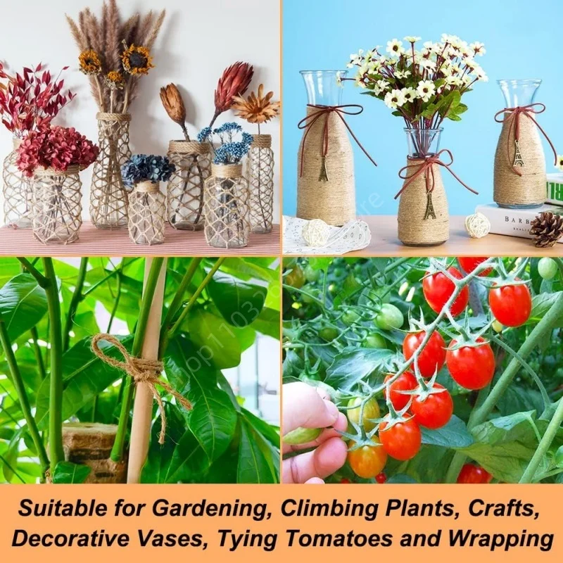 50-200 متر/لفة اللون الجوت خيوط مضفر الخيش سلاسل القنب الحبال DIY بها بنفسك حفل زفاف ديكور المنزل التفاف لوازم اليدوية