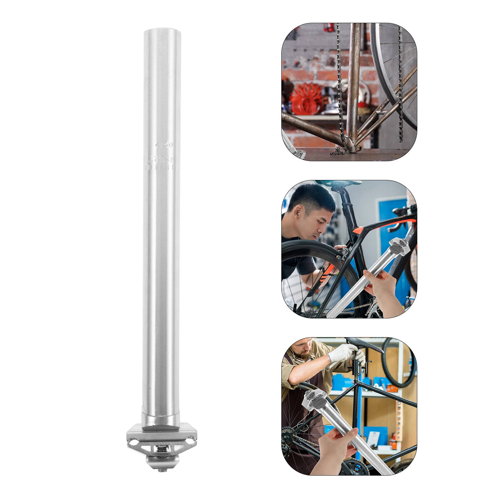 

Bicycle Seat Post 27.2mm x 300mm Silver Adjustable Dropper Post Suitable for Mountain Bike Track Bikes Seatpost Tube