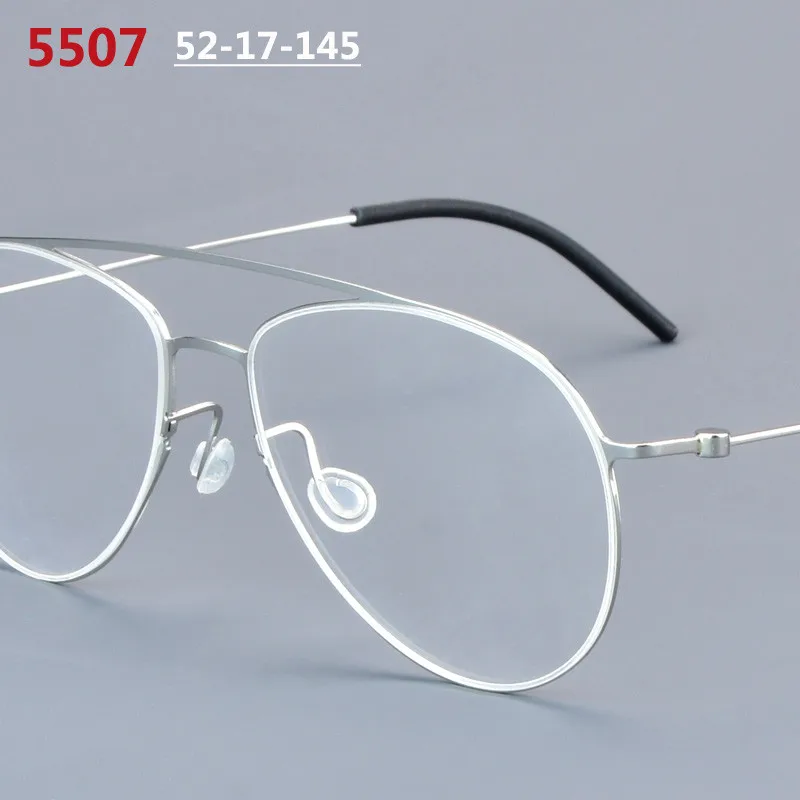 

Очки унисекс безвинтовые, ультралегкие, овальные, круглые, с двойной оправой, из чистого титана, бренд Дания, модель 5507