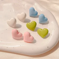 Bohemian Heart Stud Earrings for Women Girls Candy-colored Korean Boho Cute Metal Earrings Wedding Party Fashion Jewelry Gift