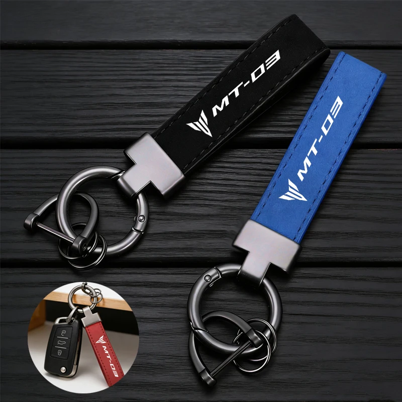 

Fashion Suede KeyChain Horseshoe Buckle Key Ring Car Key Rings For Yamaha MT03 MT-03 2015-2026 Accessories