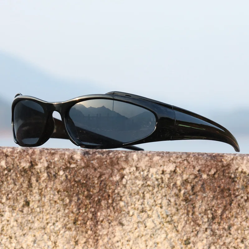 New Y2K Sunglasses For Women Men Luxury Brand Designer Wrap Around Sun Glasses Steampunk Colorful Mirror Cycling Eyeglasses