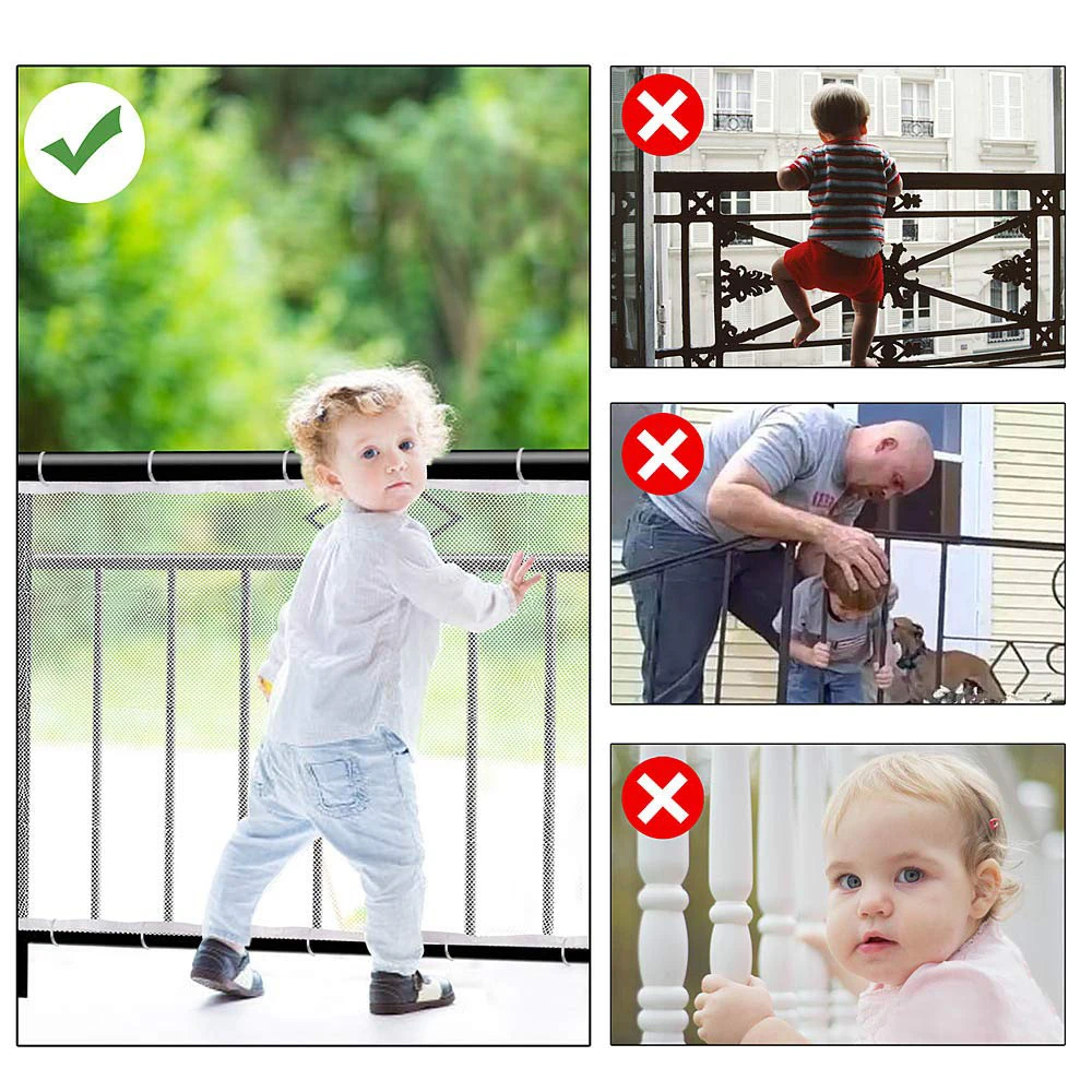 Filet de sécurité pour rampe d'escalier multifonction, 3 mètres d'optique, barrière de sécurité pour balcon, filet de protection pour enfants