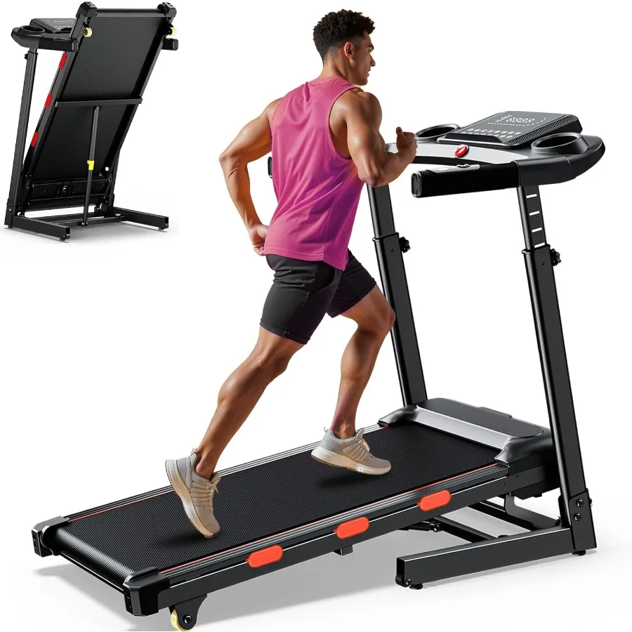 

15 Auto Incline Treadmill for Home - Adjustable Height Handle 350LBS Weight Capacity Folding Treadmills 3.5HP/8.7MPH Quiet Heav