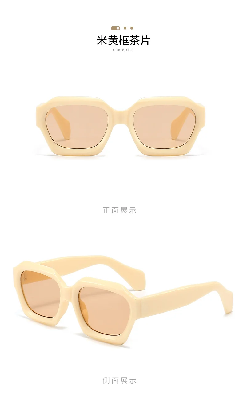 Neu eingetroffene Vintage-Sonnenbrille mit quadratischer Form für Damen und Herren, Sonnenbrille mit konkaver Oberfläche, Damen- und Herrenbrille – Detail 14