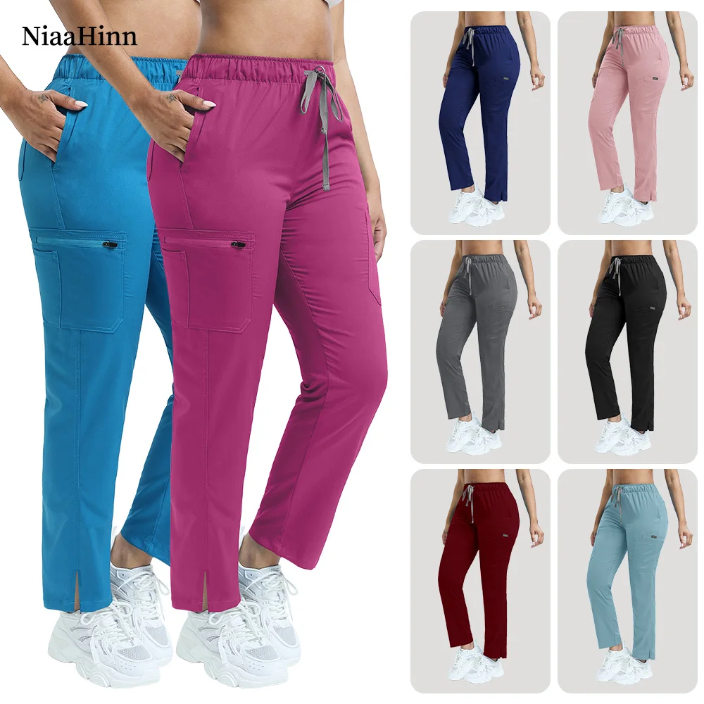 New Pet Surgery Pants Women Men Medical Scrub Work Bottoms Unisex Stretch Beauty Salon Work Trousers Pharmacy Doctor Nurse Pants