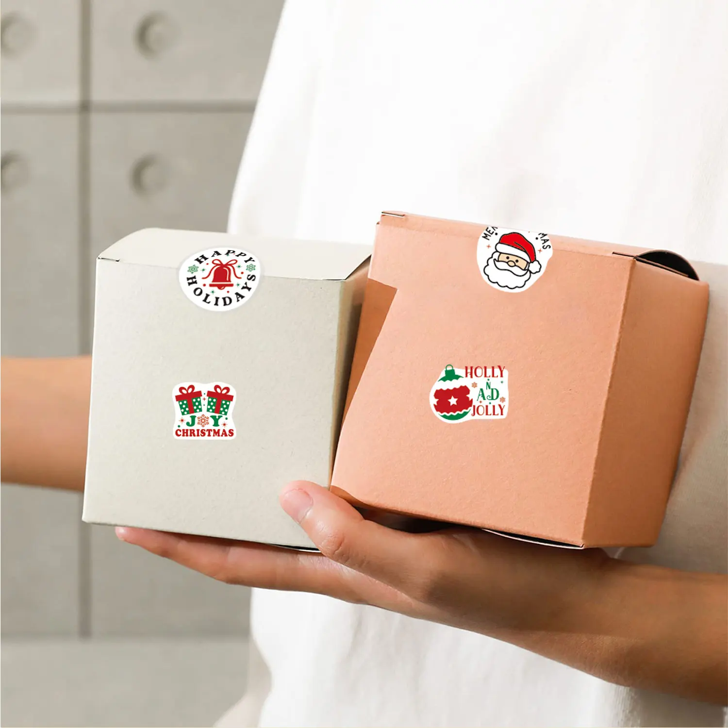 500 шт. нерегулярные подарочные наклейки с Рождеством 2,5 см/1 дюйм DlY ремесленное украшение фестиваль этикетки для скрапбукинга подарочная запечатка