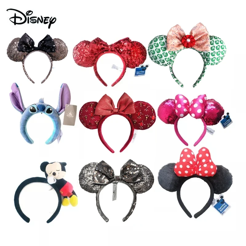 Disney Plush Animal Headband Mickey Sequin EARS COSTUME Hallowmas Headband Cosplay Plush Gift plush mouse doll girls Hair band