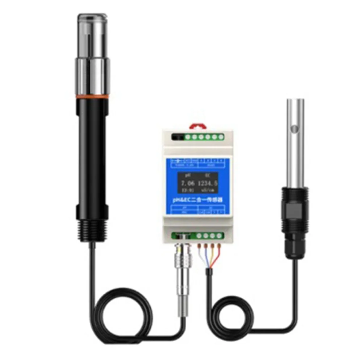 

Din Rail Type PH EC Plastic Electrode Probe Detector RS485 2-In-1 Sensor Industrial Sewage Monitor(D)