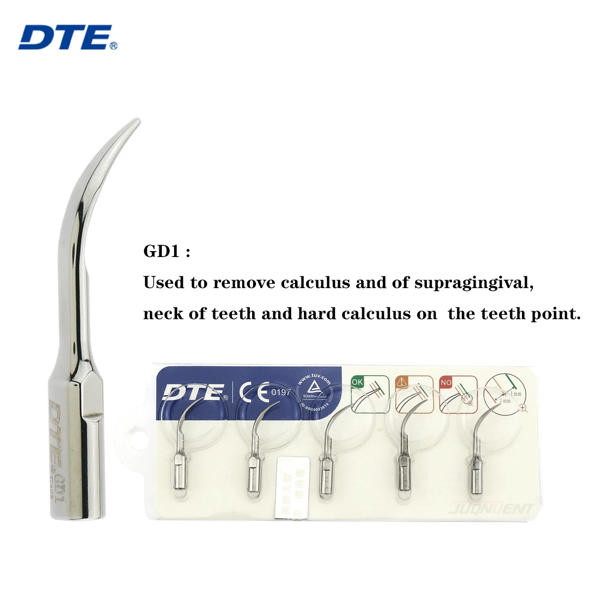 Original Woodpecker DTE Ultrasonic Scaler Tips Scaling Tip G1 GD1 Fit EMS SATELEC ACTEON NSK Scaler Handpiece Dental Materials - view 3