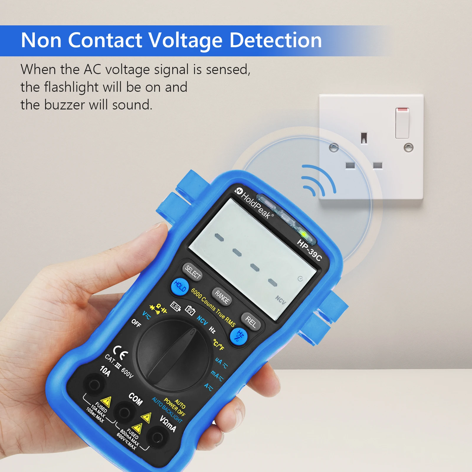 Digital Multimeter, Ammeter Volt Meter Auto Ranging TRMS 6000 Count Multi Tester Measure AC DC Voltage Current Resistance
