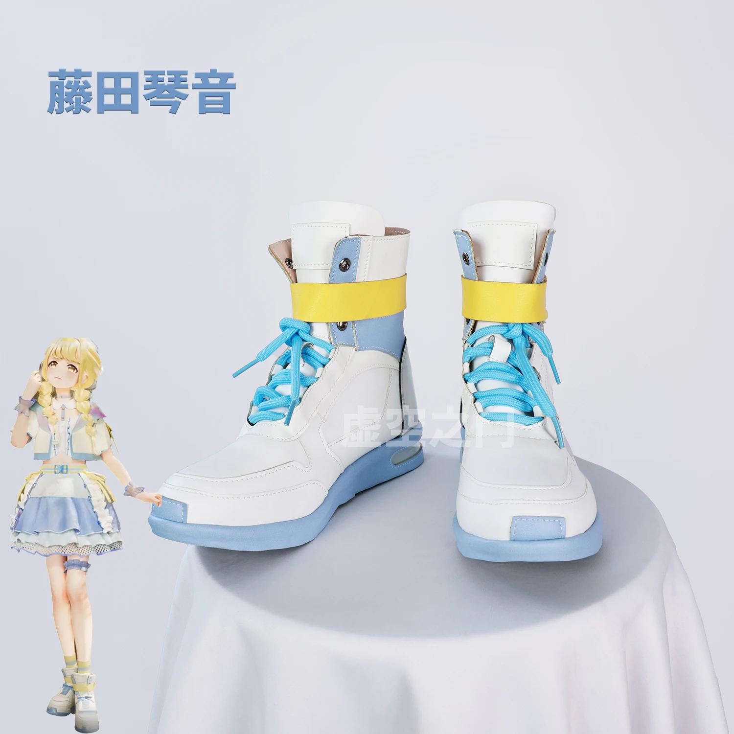 Anime THE IDOLM @ STER Kotone Fujita Cosplay Sapatos Botas Azul Mulher Adulto Adorável Carnaval Sapatos de Halloween