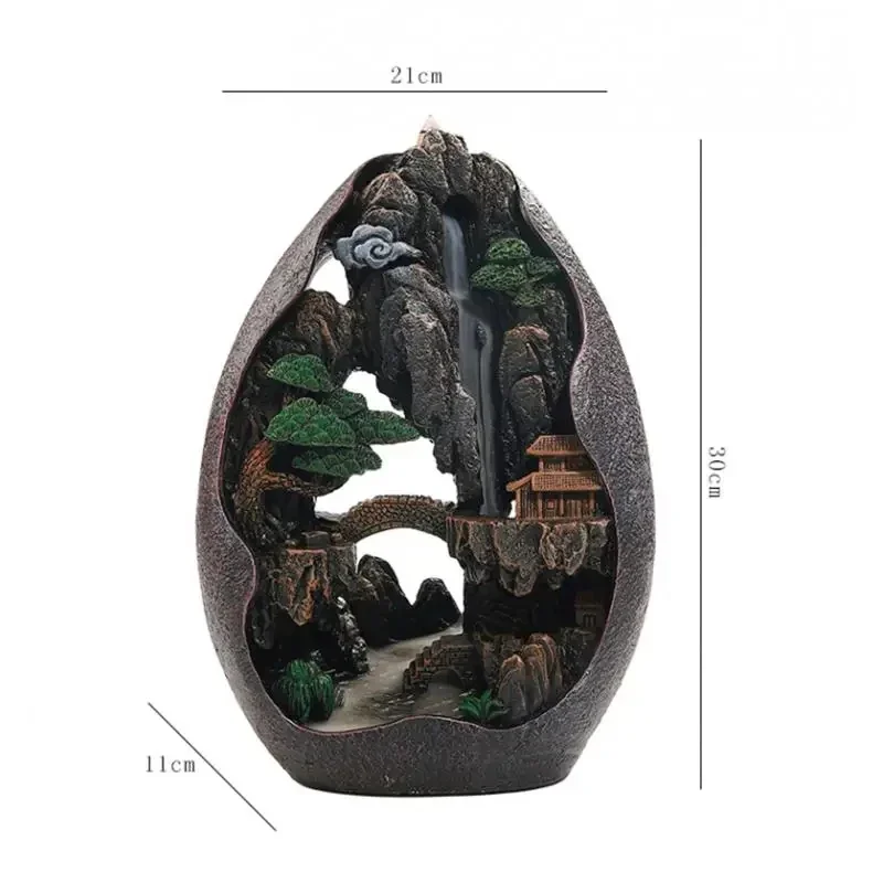 Mountain River Waterfall Incense Burner Creative Home Decor  Holder Portable Resin Smoke Backflow Censer Handicrafts