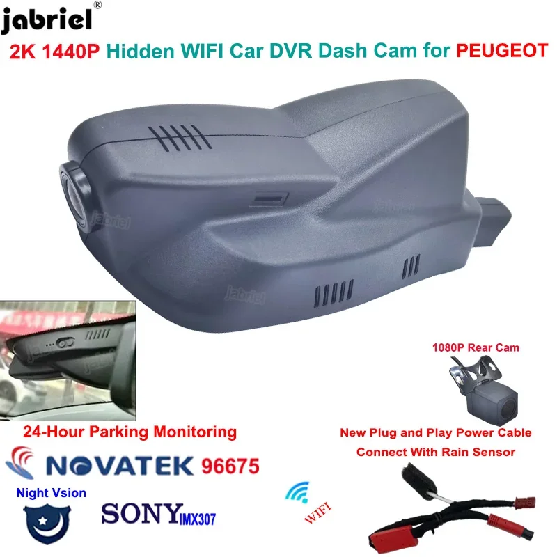 

Jabriel For Citroen C3 picasso for PEUGEOT 2008 a94 2013 2014 2015 2016 2017 2018 2019 2K Wifi Dash Cam Camera Car DVR Recorder