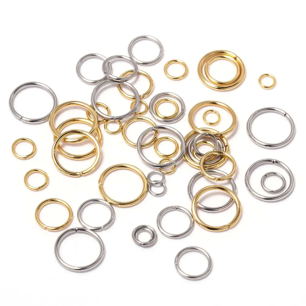 3/4/6/8mm Rings Round Circle Stainless Steel Gold Color Silver Color Loop Jewelry Make DIY Bracelet Necklace Accessory Connector