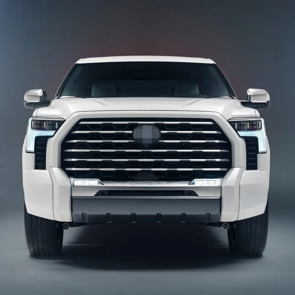 أضواء النهار الجري في يوليو لسيارة Toyota Tundra Sequoia 2023 2024 2025، المصد الأمامي LED 6000K DRL + إشارات الانعطاف الصفراء