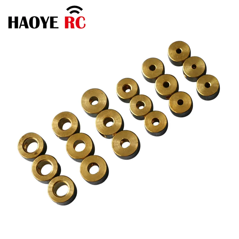 Haoye 구리 휠 칼라 잠금 랜딩 기어 스토퍼, RC 고정익 비행기 모델 부품, 1.75mm-5mm 구멍, 10 개