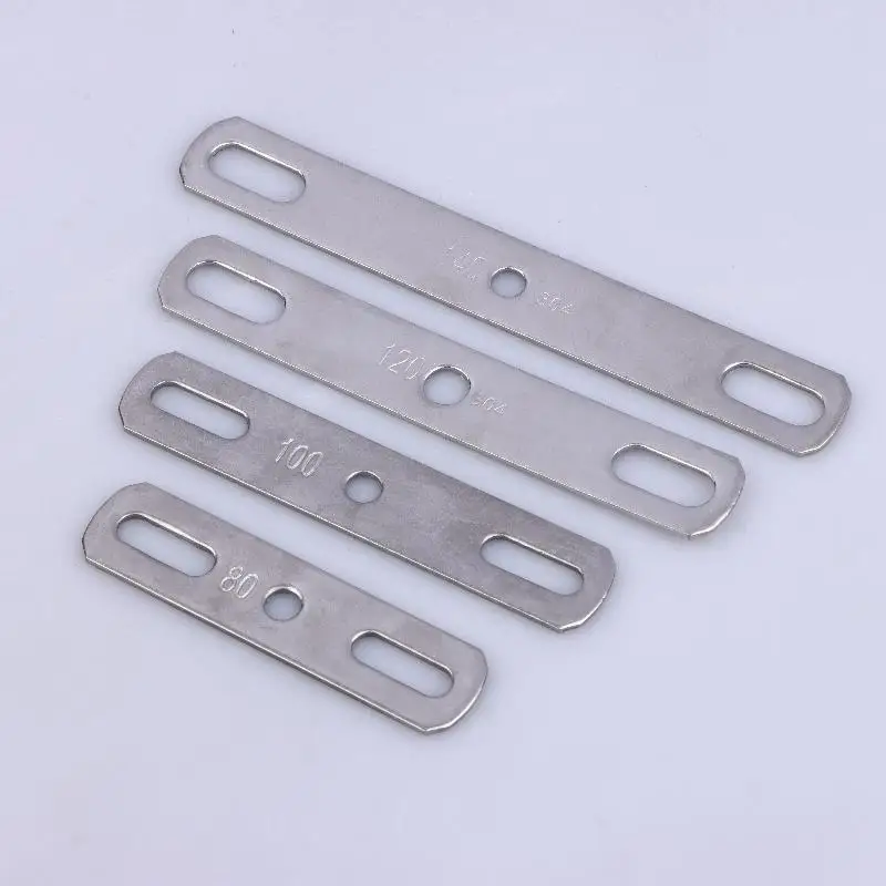 304 Stainless Steel Double Hole Metal Straight Plate Thickened Flat Gasket With Holes Blocking Plate Bolt Accessories