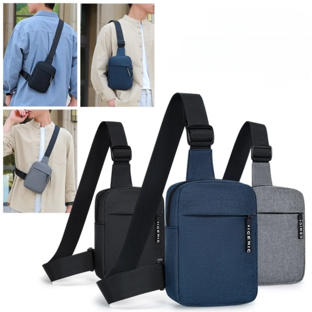 

Oxford Men's Chest Bag Multifunctional Solid Color Shoulder Crossbody Bag Korean Style Adjustable Shoulder Sports Waist Bag