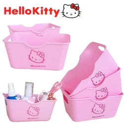 Cesta de almacenamiento de Hello Kitty para mujer, cesta de escritorio, cinta de papelería, caja de almacenamiento linda, suministros de baño, cesta de almacenamiento de cosméticos, regalo