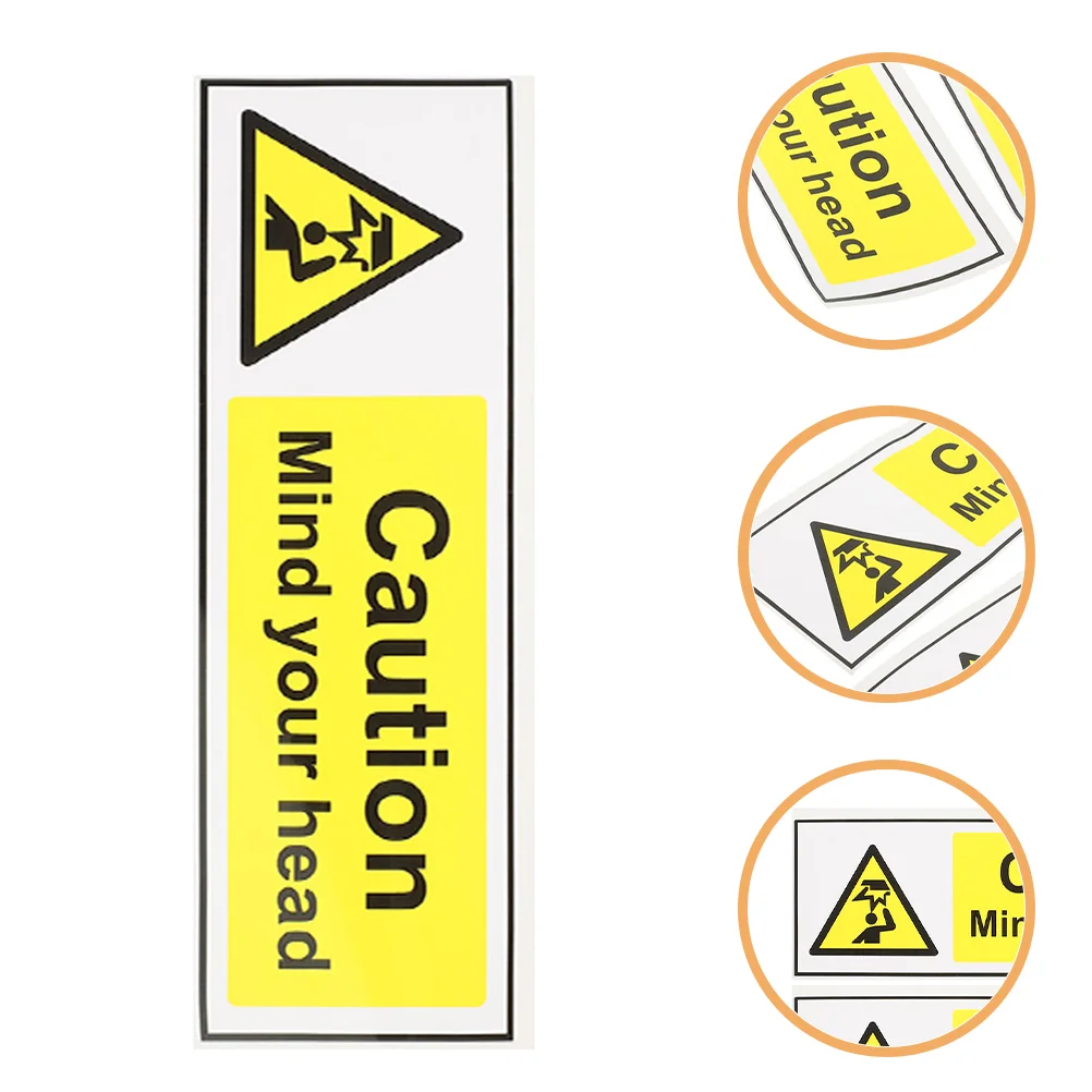 Pegatinas impermeables de señalización, autoadhesivas, advertencia de la precaución, ver las señales de su cabeza