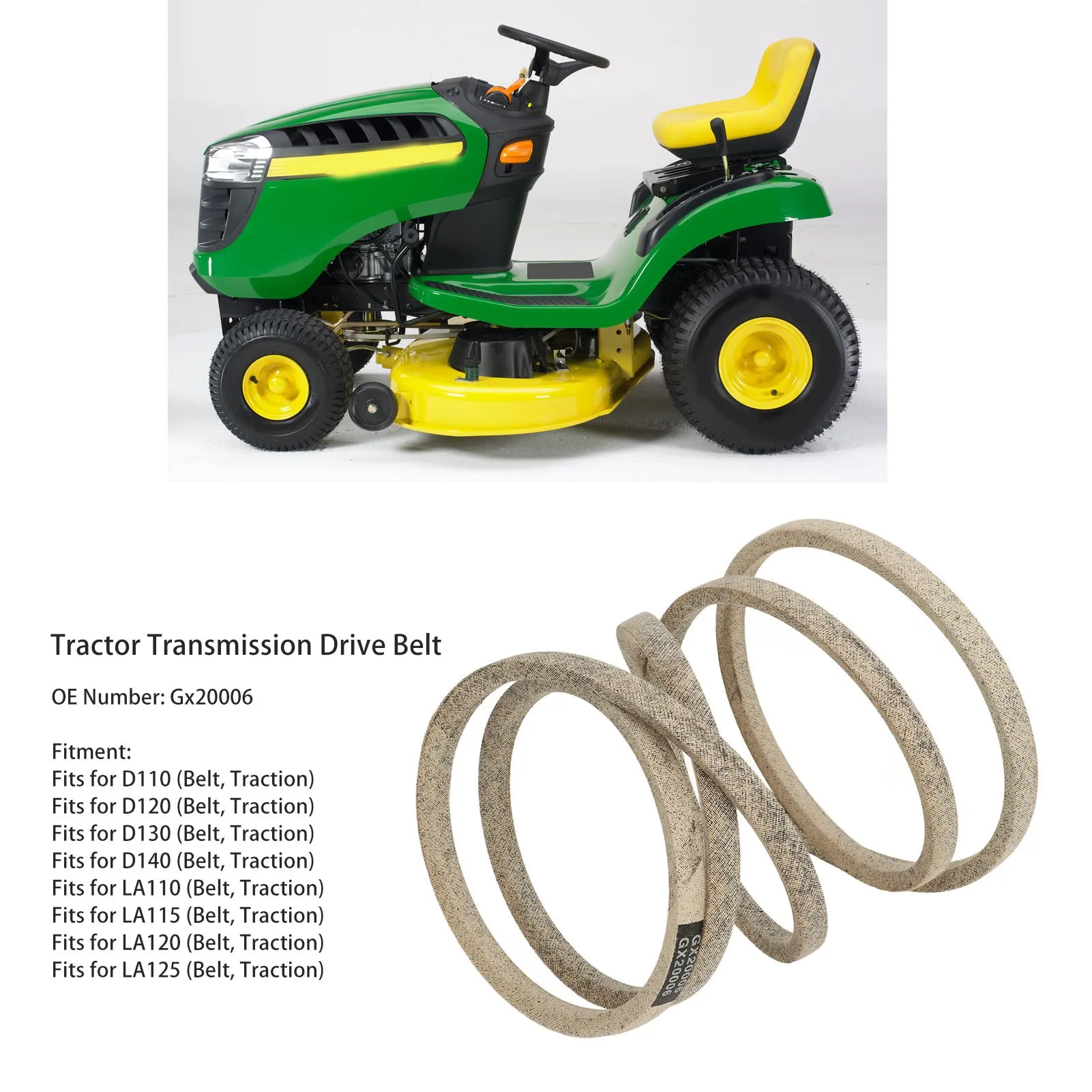 Cinghia di trasmissione Cinghia di trasmissione del trattore Gx20006 Cinghia di ricambio per trazione per D110 D120 D130 D140 D150 D160 D170