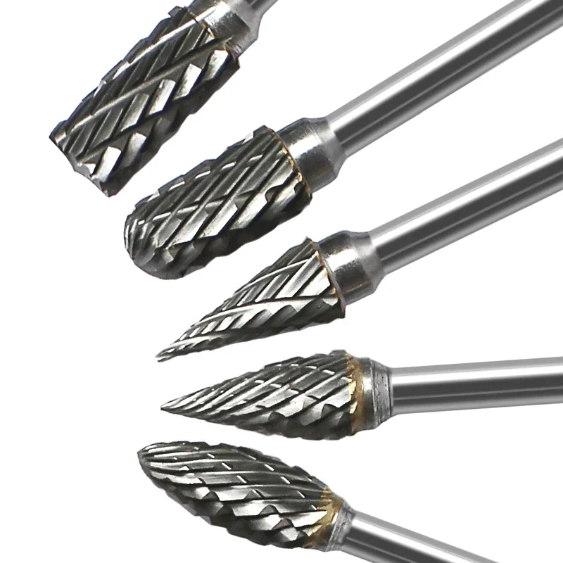 Carboneto de tungstênio fresa, aço Cone Drill Set, broca de diamante, giratório, 10mm, 1/8 \