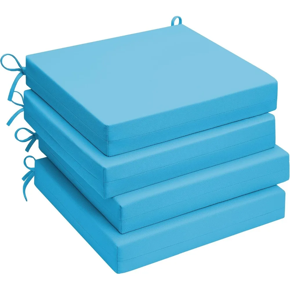 Pack of 4 Water Resistant Patio Cushions, High Density Sponge, 18.5