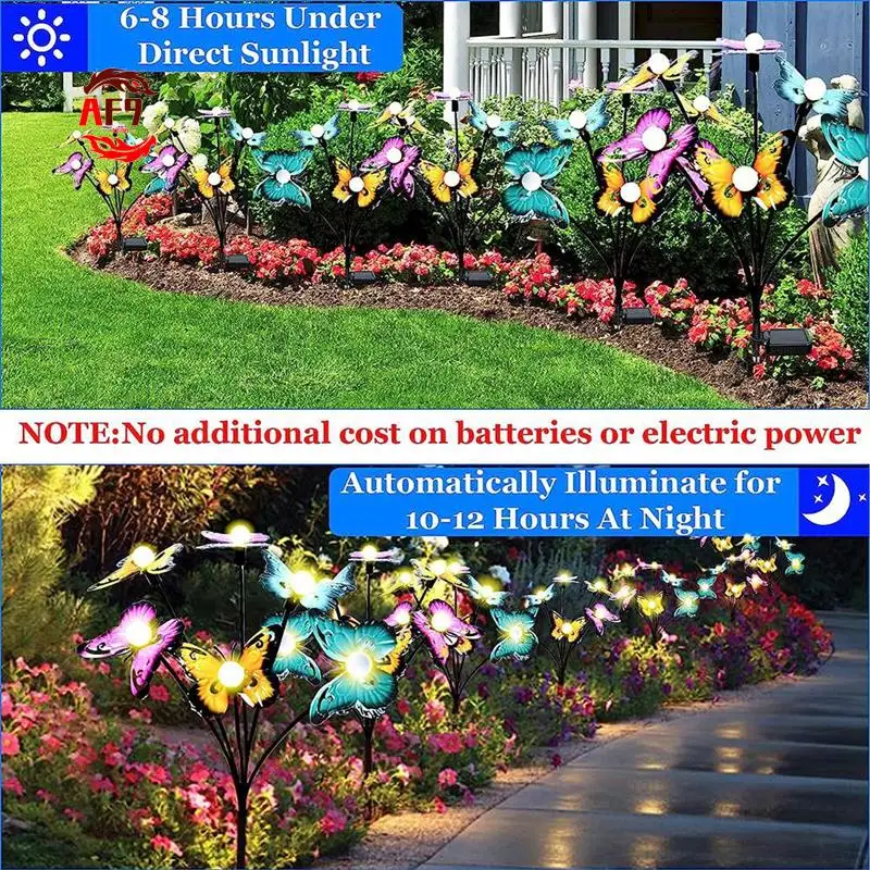 

AF90-4 PCS Solar Garden Lights Solar Swaying Light 6LED Sway By Wind Outdoor Lights For Yard Patio Decoration Warm White