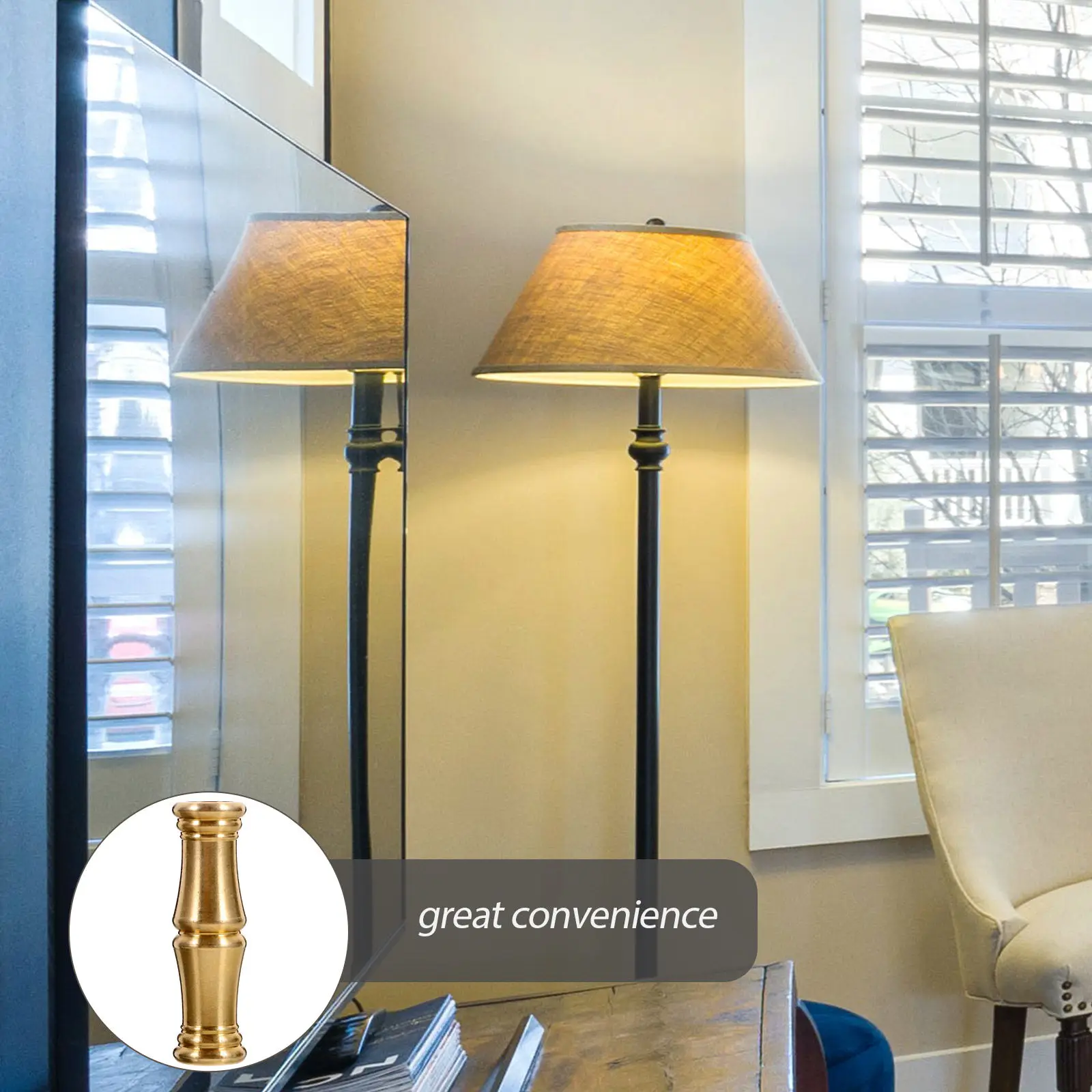 

2Pcs Floor Lamp Bamboo Style Lighting Fixture Connecting Rod Copper Replacement Lengthen Lamp Pole M10 Lighting Fixture Lengthen