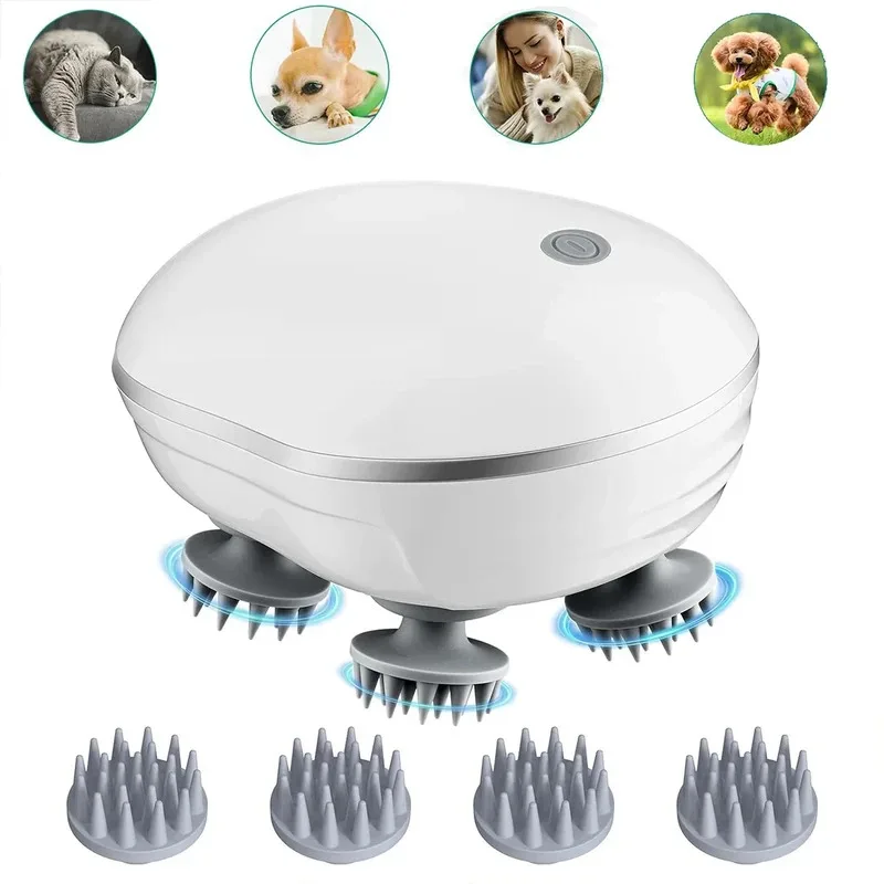 Portable Electric Head Massager 3 Gears Kneading Scalp Relax Rechargeable Vibration Massage Machine for Home Office Travel