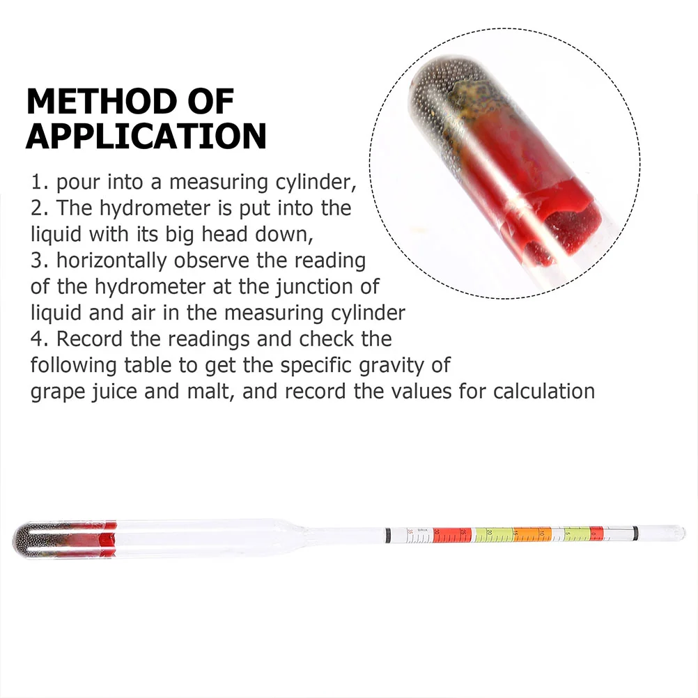 Hidrómetro de tres rangos para medir azúcar, cerveza, contenido de humedad, líquido Manual, 2 uds.