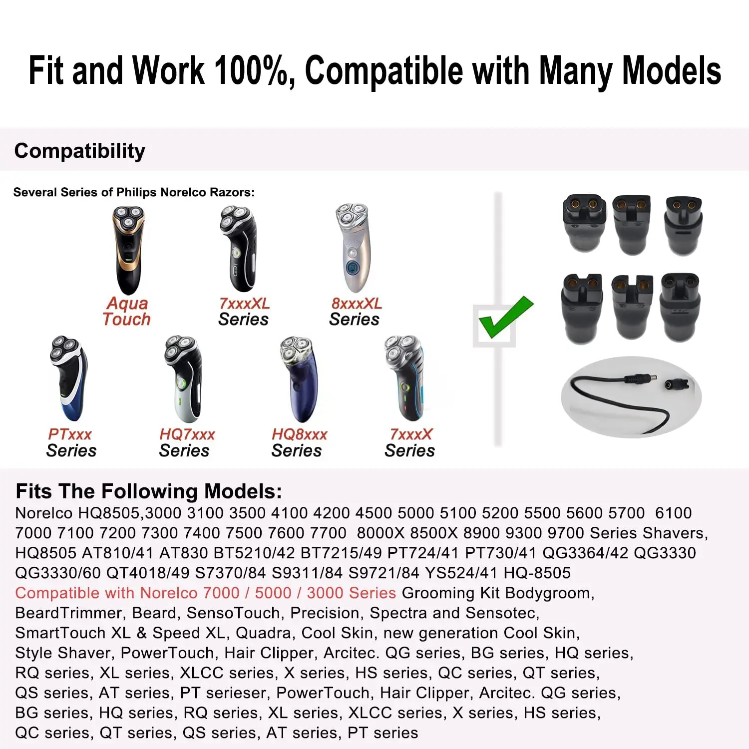 Brangdy 8 قطعة استبدال سلك الطاقة 5 فولت شاحن USB محول مناسبة لجميع أنواع مشابك الشعر الكهربائية أداة تهذيب اللحية ماكينة حلاقة