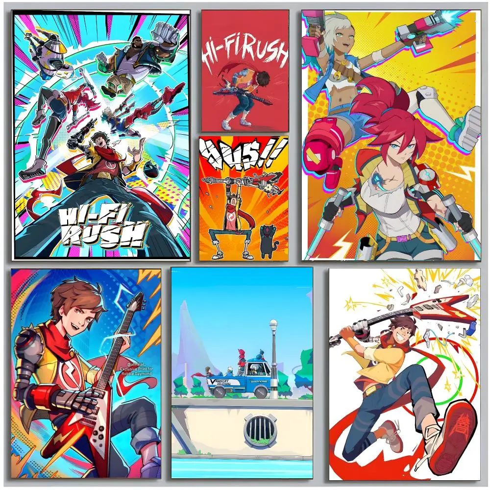 Rhythm Game H-Hi-Fi RUSH Poster Modern Wall Art Bedroom Living Room Print Unframed